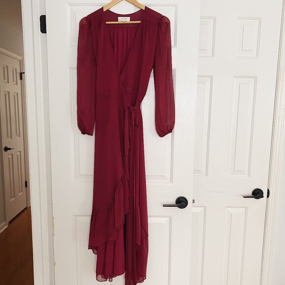 WAYF Ruffle Wrap Maxi Dress - Picture 1 of 9